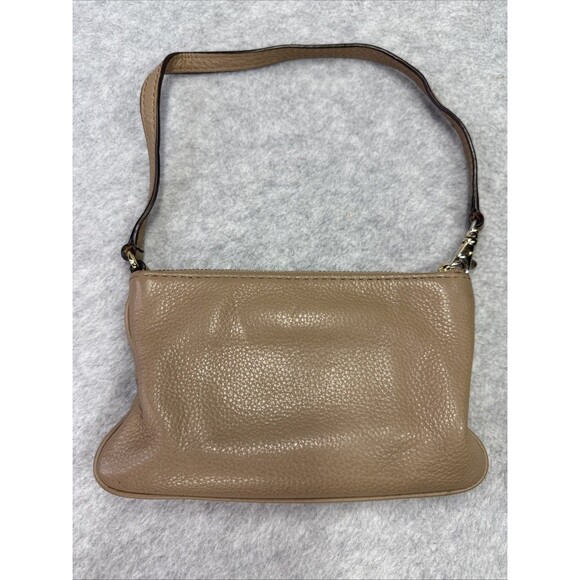 Michael Kors Fulton Wristlet Purse Pebbled Leather With Gold Zipper and Strap - Picture 2 of 12